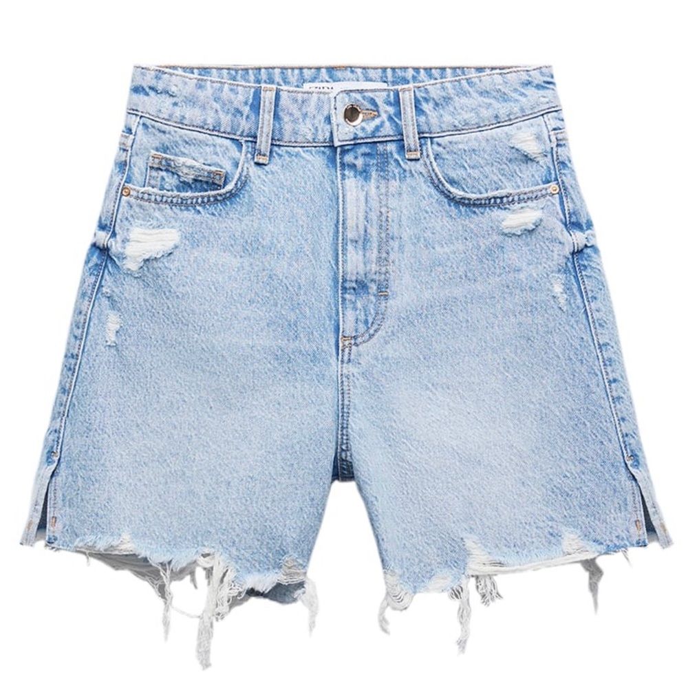 Zara Ripped Bermuda Shorts